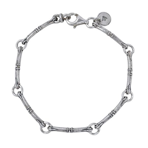 Estate Silpada Sterling Silver 925 Bamboo Bar Link Bracelet 7.5" B1696 - Picture 3 of 8